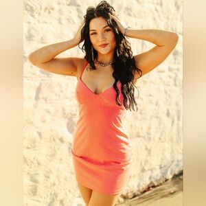 NWT Lucky And Blessed Coral Rhinestone Dress